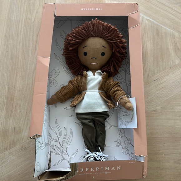 HARPERIMAN handmade linen doll 14” petite collection ASHTON is Brand New - Picture 1 of 5